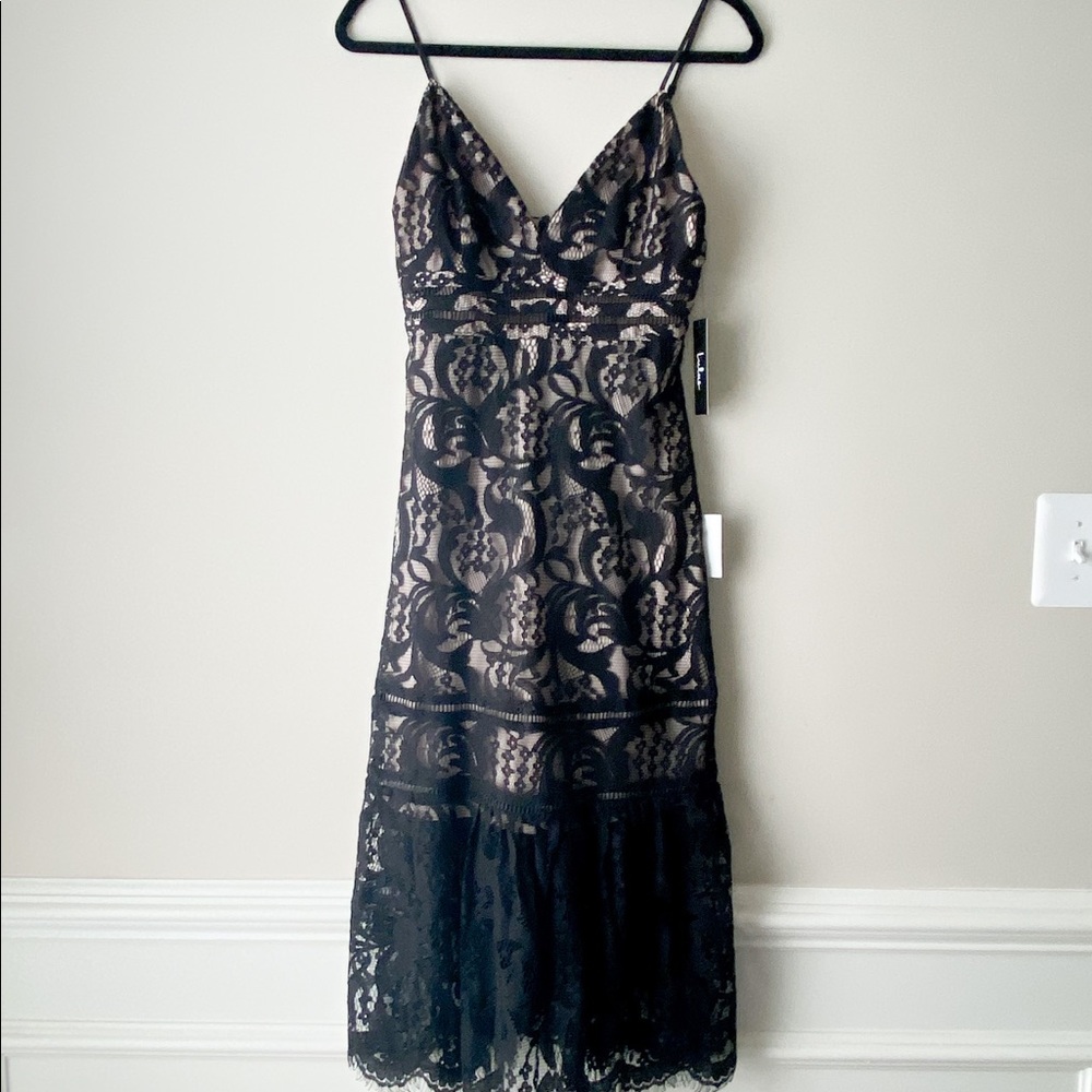 Black Lace Midi Dress